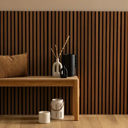 Prix Choc Panneau d&eacute;coratif tasseaux bois « Colva »