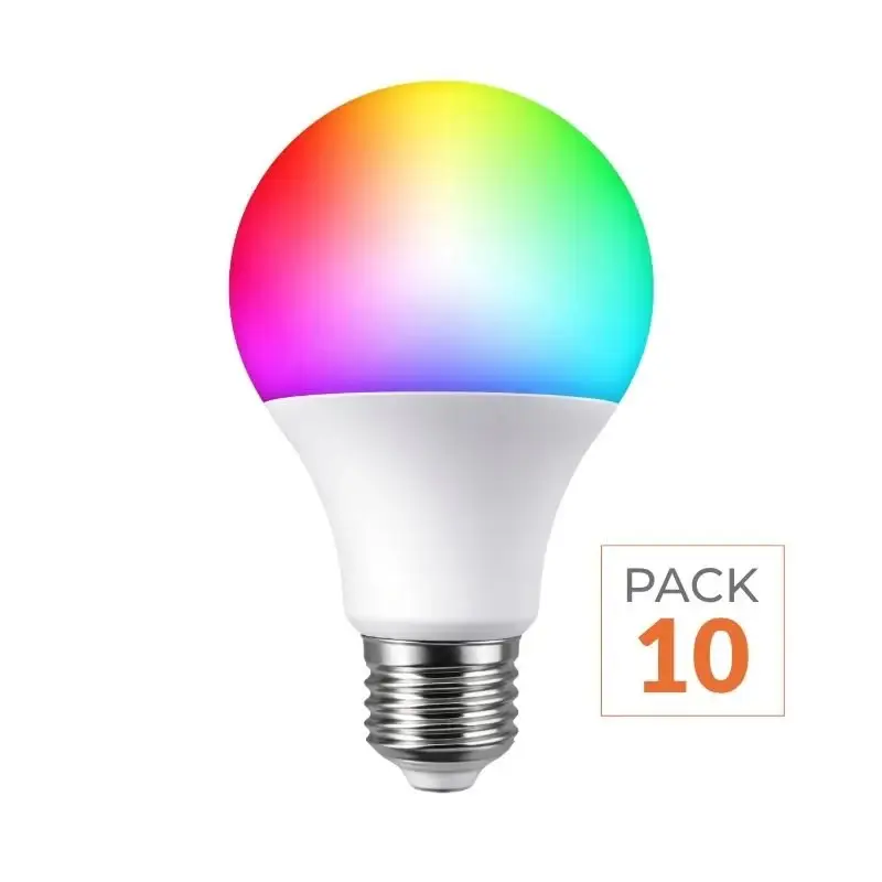 Pack de10 - Ampoule LED Connectée WiFi E27 11W G95 RGBW Haute Qualité