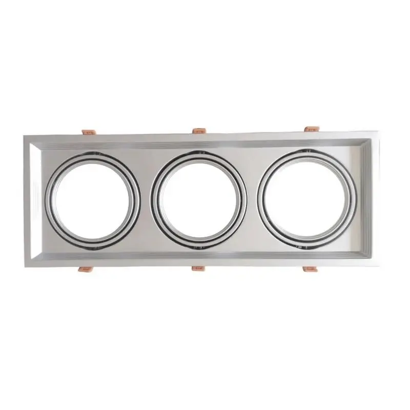 Support Triple Orientable INOX Encastrable pour Ampoules LED AR111 Authentique