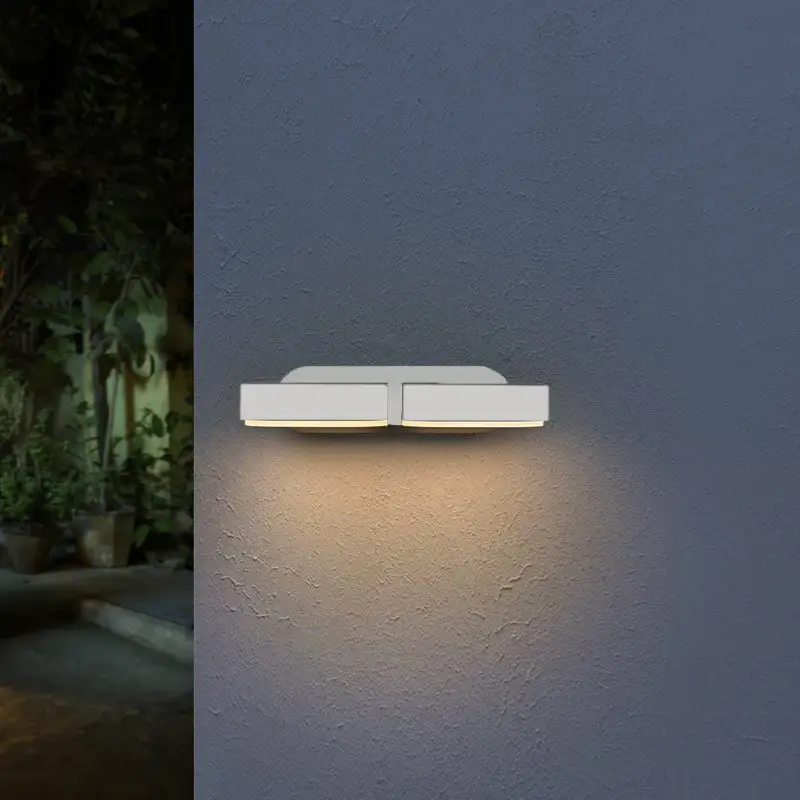 Applique Murale Double Blanche LED 12W IP54 Orientable Ovale Nouvelle Collection