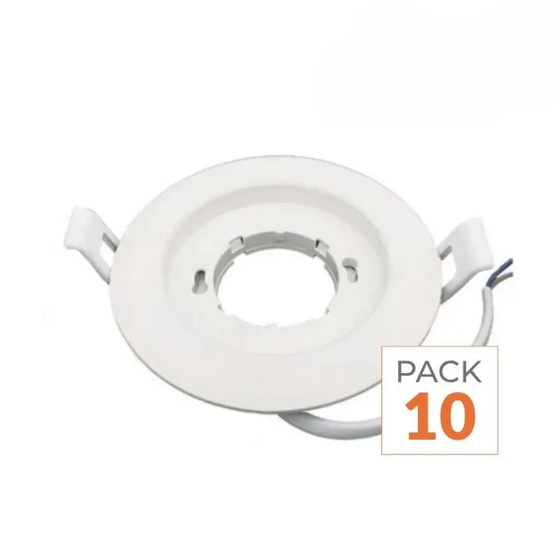 Vente Flash Support Spot Encastrable GX53 LED Rond BLANC - Pack de 10