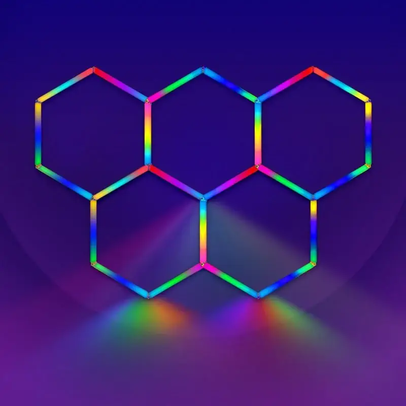 Kit 5 LED Hexagonal RGB 42W 110lm/w Authentique