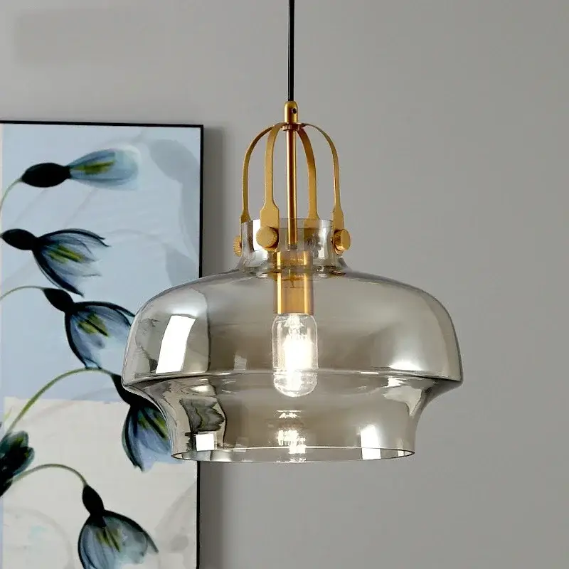 Suspension en verre nordique leds décoration moderne Expédition Rapide