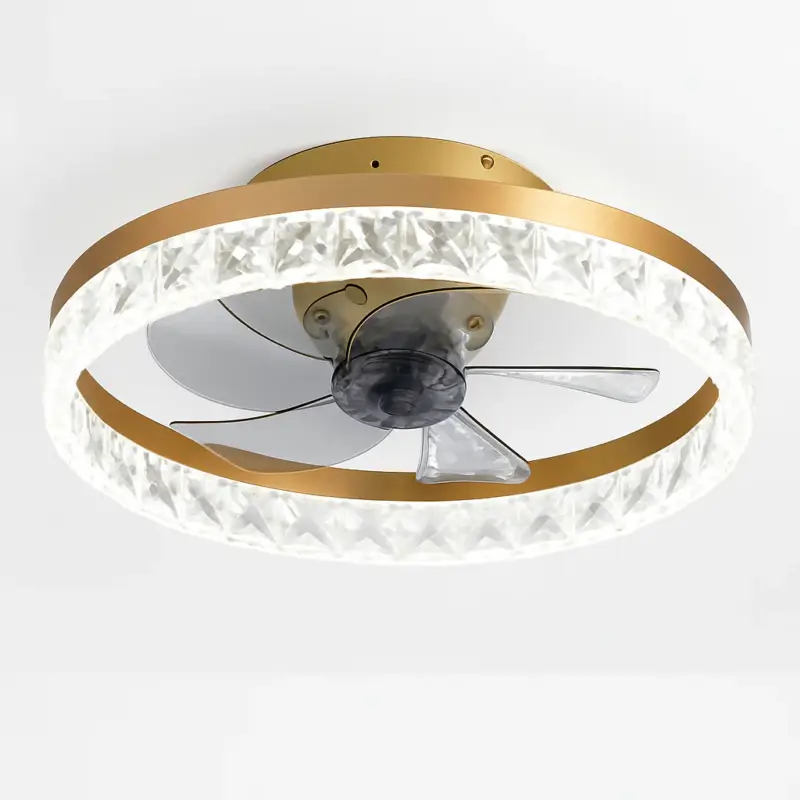 Prix Bas Minimalist ceiling fan with crystal led light and remote control