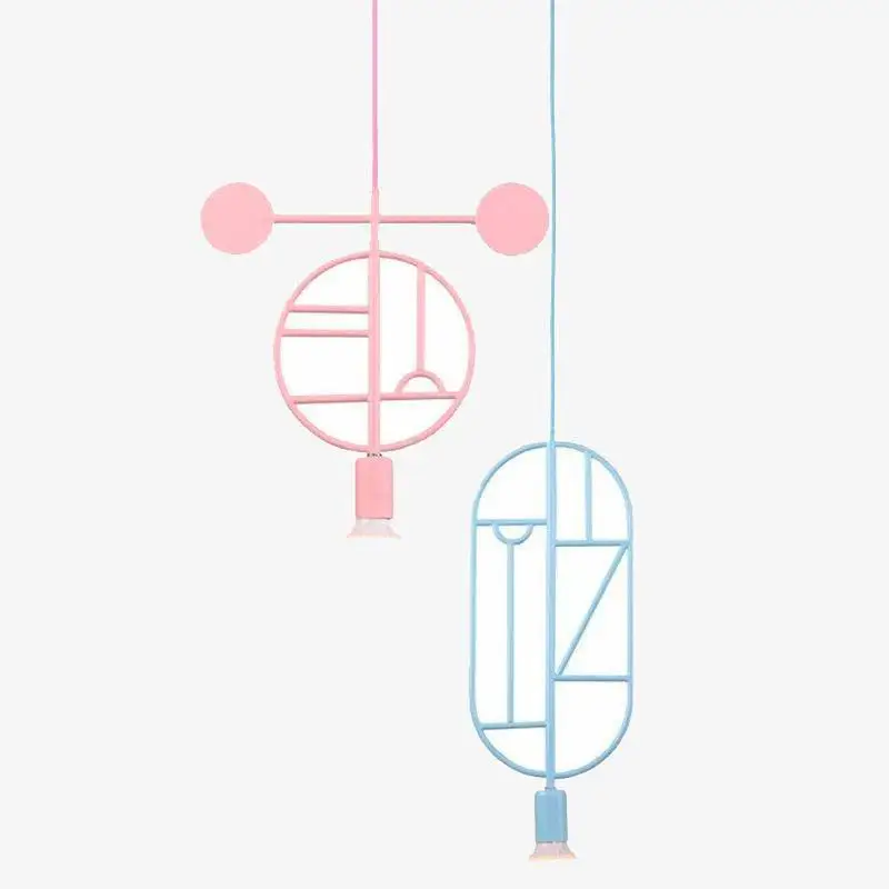 Marque Modern led pendant light with colourful shapes