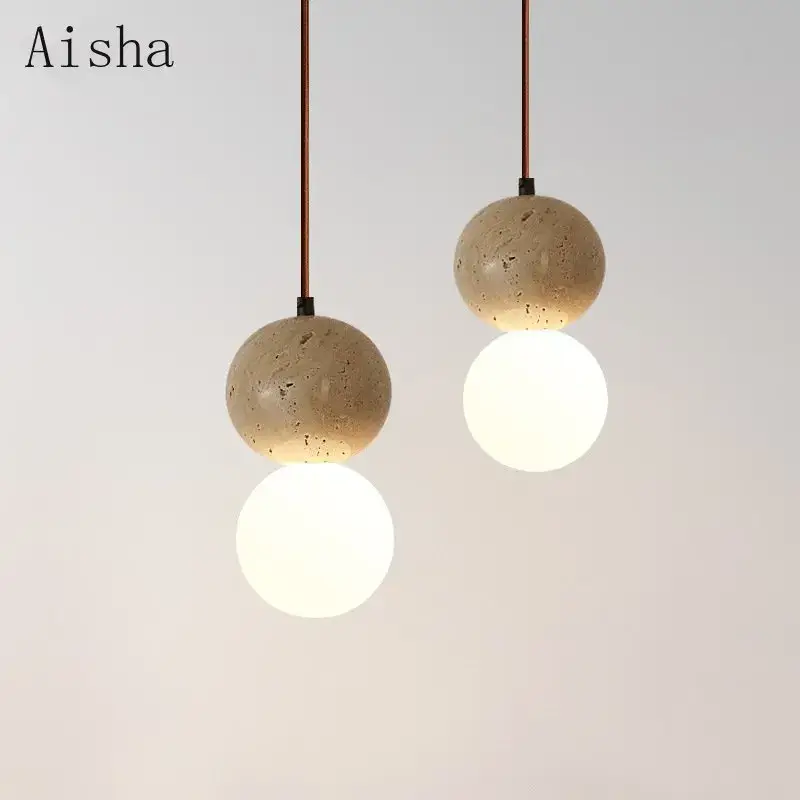 Retro nordic cave stone pendant light for restaurant Offre Du Jour