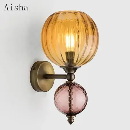 Modern coloured glass wall light for indoor decoration Authentique