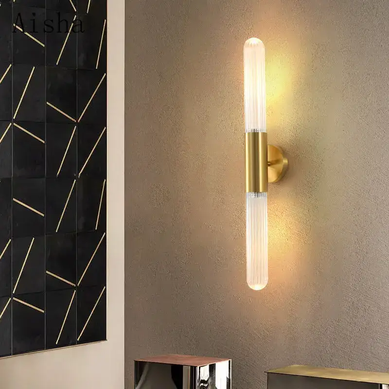 Modern minimalist glass wall light Solde