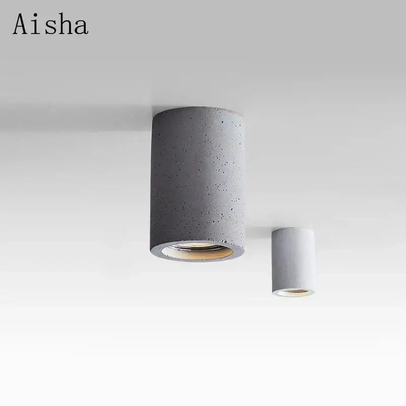 Minimalist round cement led ceiling light for indoor use Promotion