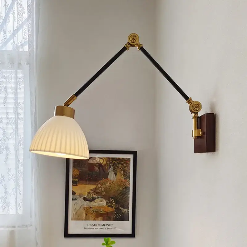 Industrial style retractable ceramic wall light Commander Vite