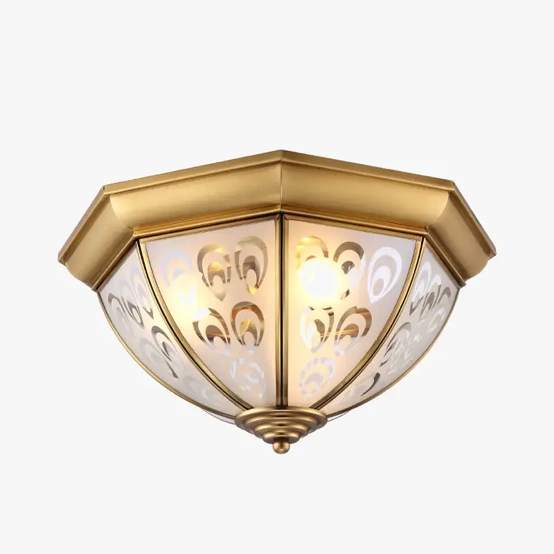 Commande En Gros Glass and copper ceiling light for restaurant ambience
