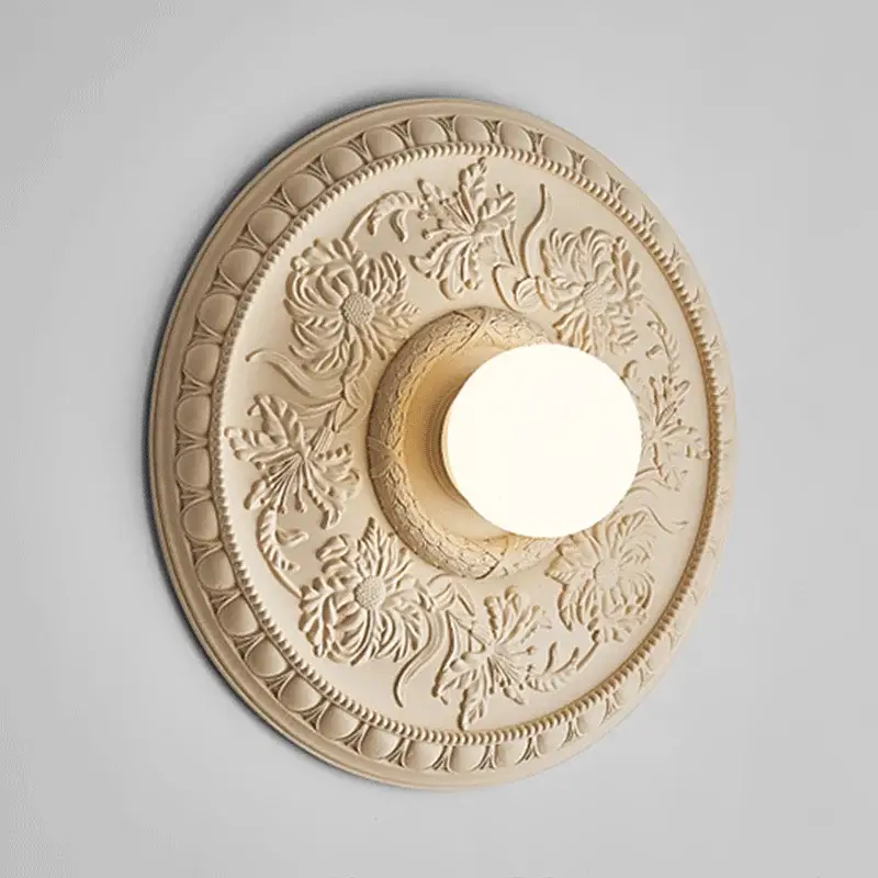 Super Prix High-end retro wall light with white glass shade