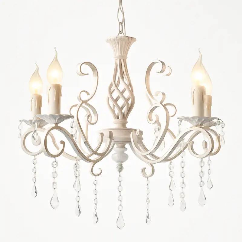 Vintage crystal and wrought iron chandelier for elegant lighting Must-Have