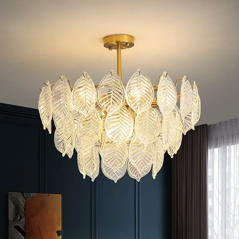 Modern glass chandelier for elegant and refined interior decor Remise