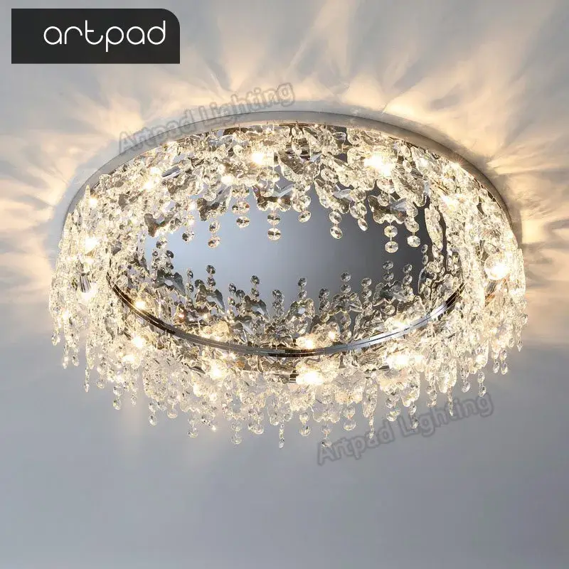 Réduction Modern metal crystal design decorative ceiling light for interiors