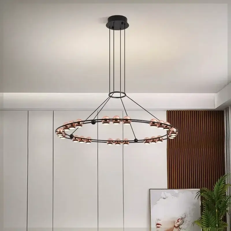 Certifié Modern nordic circular led chandelier for elegant interiors