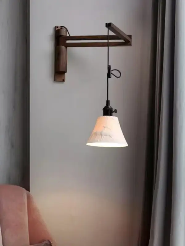 Commander Maintenant Japanese style retro folding walnut wall light