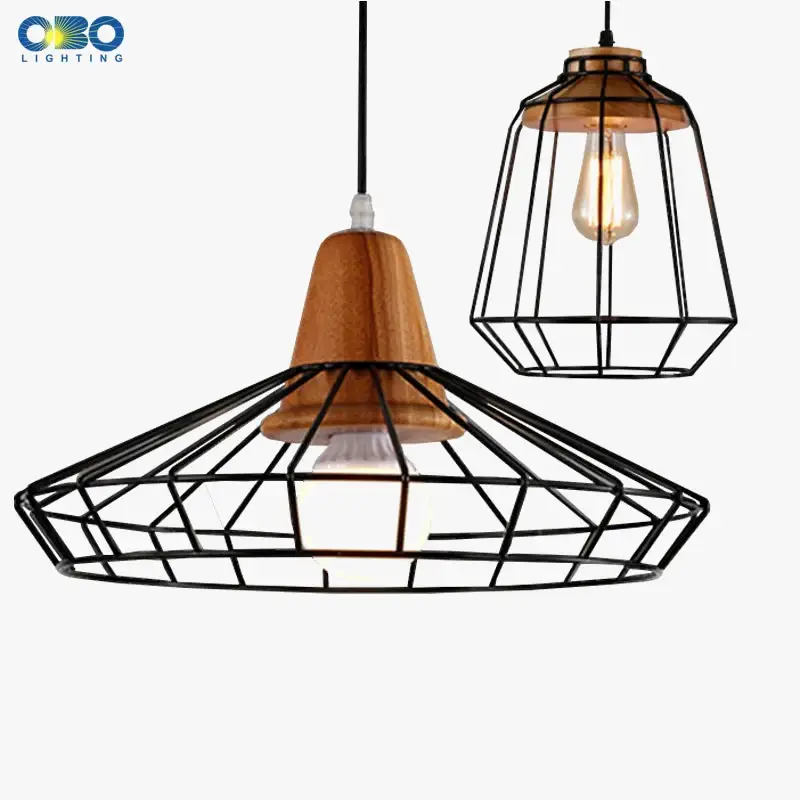 Jusqu'à Épuisement Des Stocks Vintage iron and wood pendant light for indoor lighting