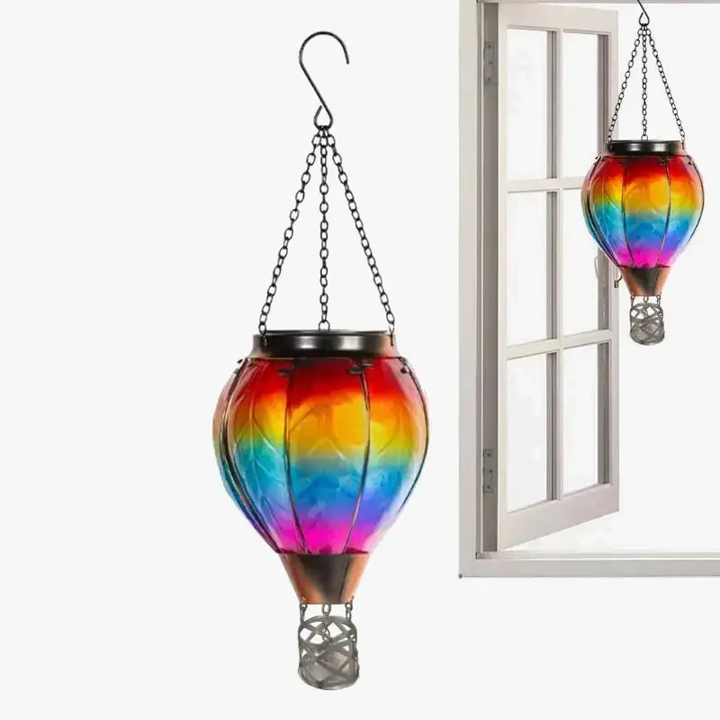Remise Outdoor solar hot air balloon led lamp with flickering flame