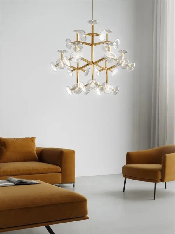 Expédié Aujourd'hui Postmodern glass chandelier american style for interior decoration