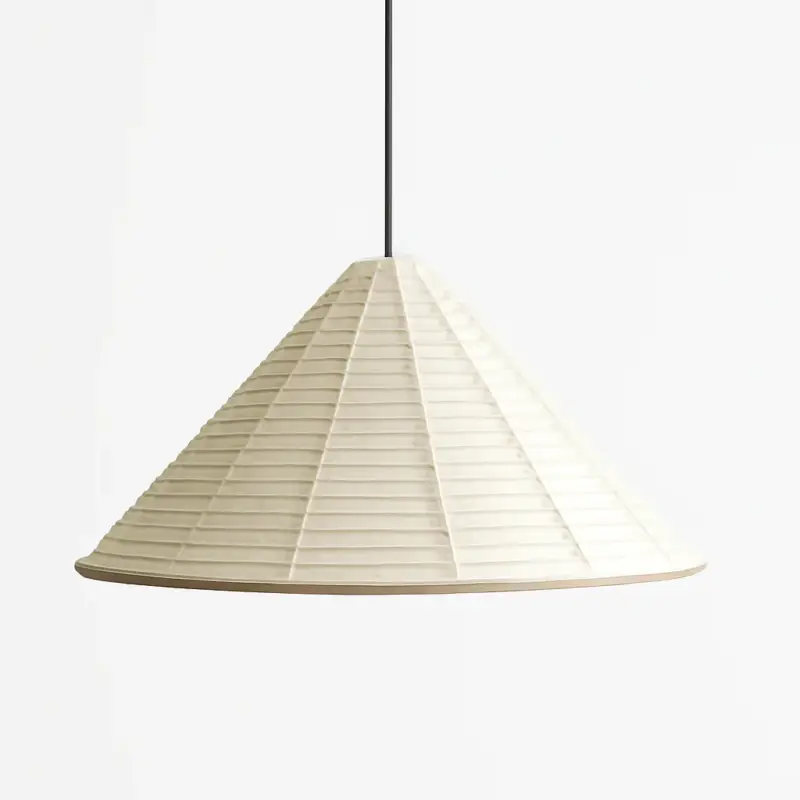 Japanese wabi sabi pendant light in foldable circular rice paper Satisfait Ou Remboursé