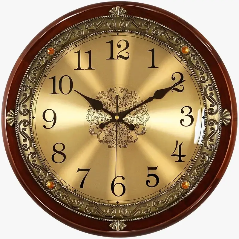 Nordic style retro silent wooden and metal wall clock Top Vente