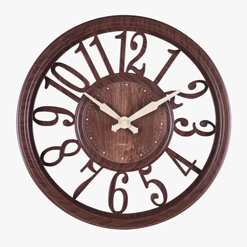 Petit Prix European faux wood wall clock vintage style home decor