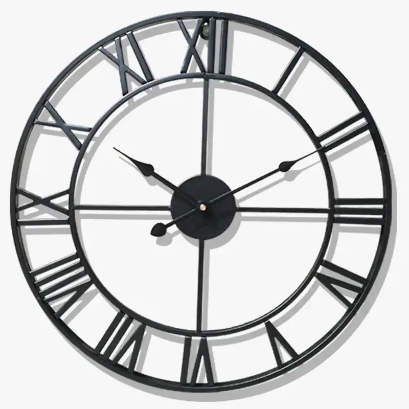 Nordic retro metal roman numerals wall clock for outdoor decoration Meilleur Prix
