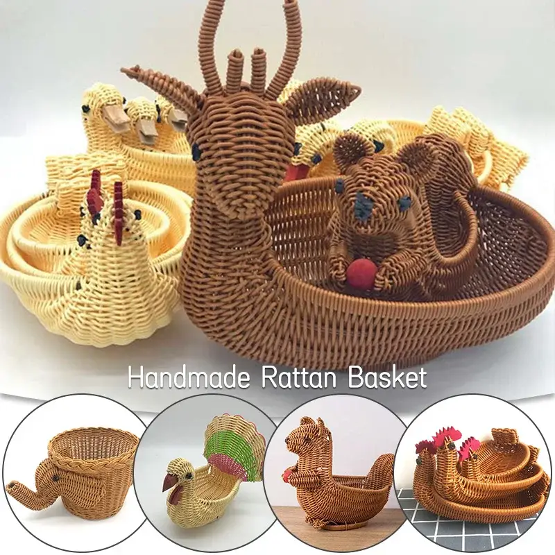 Meilleure Vente Handmade animal style woven rattan storage basket