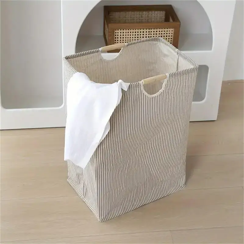Foldable cotton and linen waterproof laundry basket Offre Spéciale