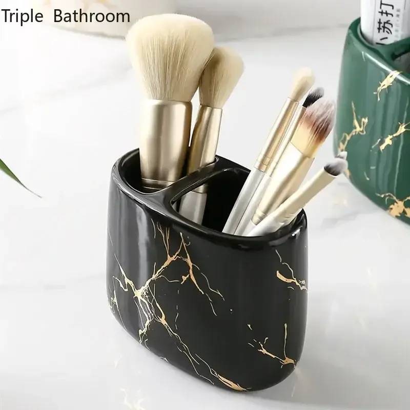 Meilleur Prix Ceramic organizer for toothbrushes and toothpaste