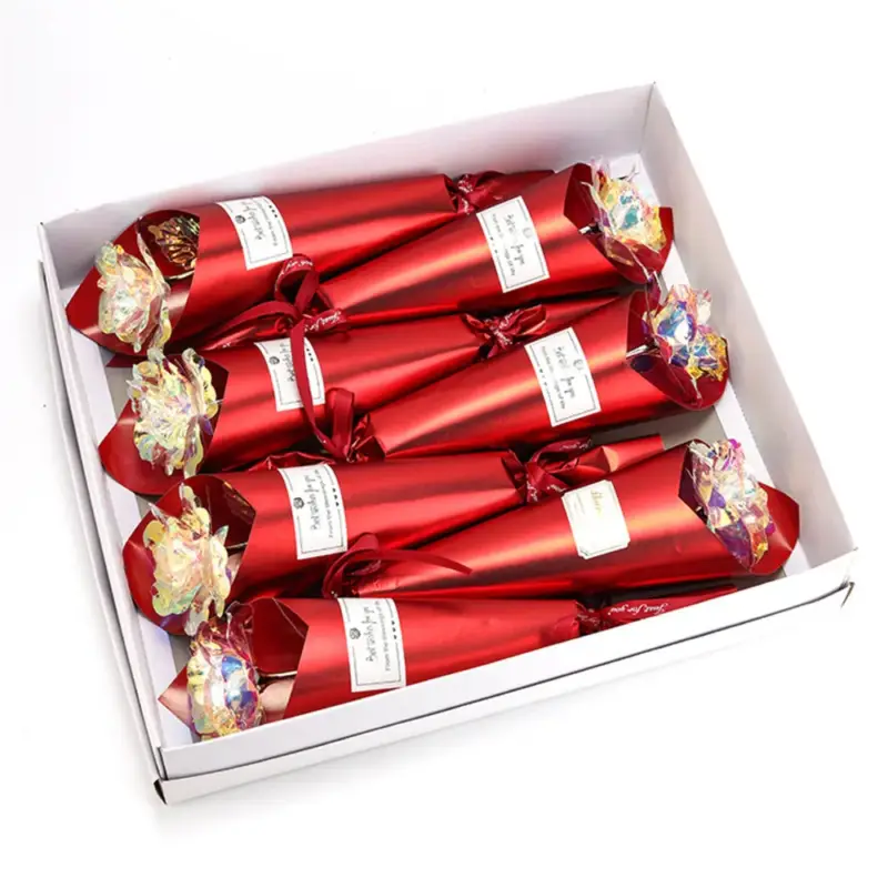 24 carat gold aluminium artificial roses for decoration and gifts Offre Spéciale