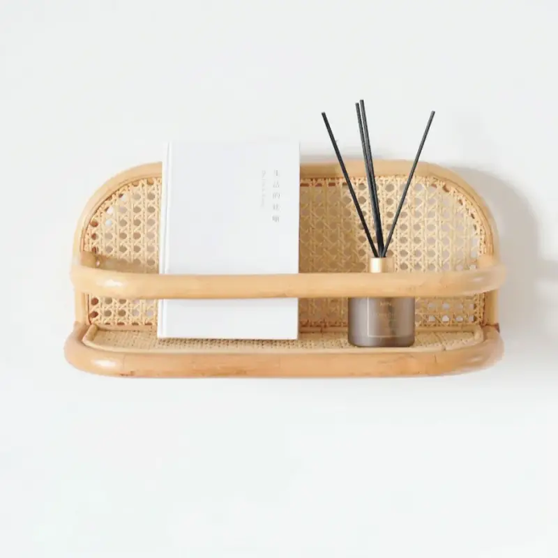 Woven rattan wall hooks for children's clothes and hats Populaire