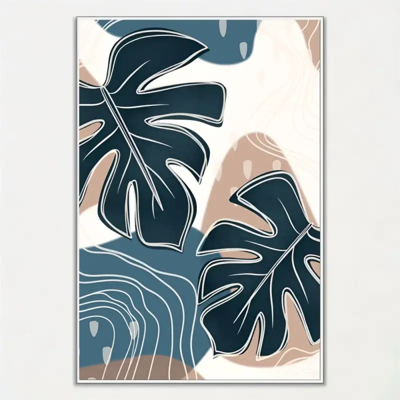 Artistic palm leaf poster for interior decoration Usine Directe