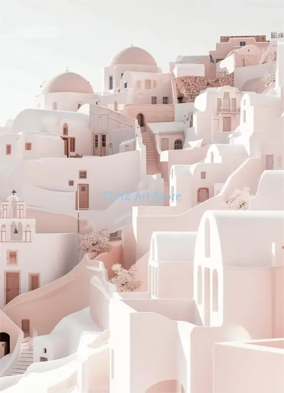 Acheter En Ligne Modern travel landscape posters greece santorini wall decor