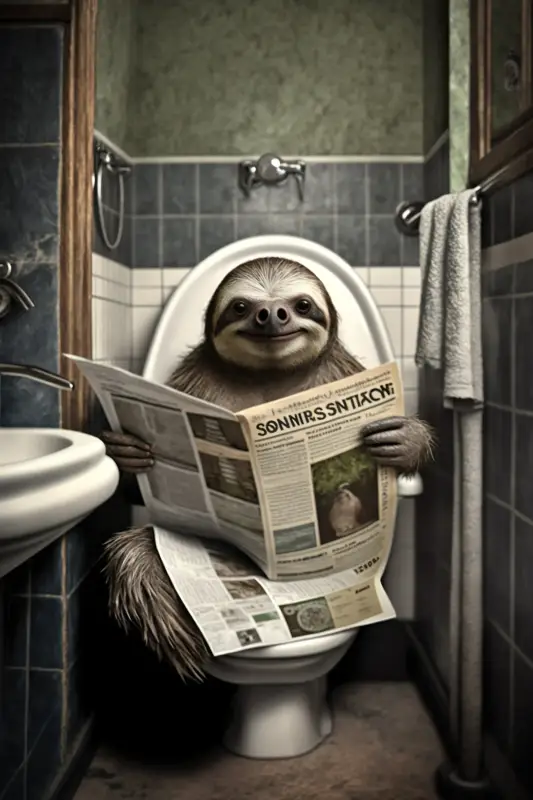 Humorous decor with animals sitting on toilets Commander Vite