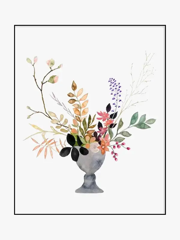 Watercolour vase wall art nordic posters for interior decoration Seulement Aujourd'hui