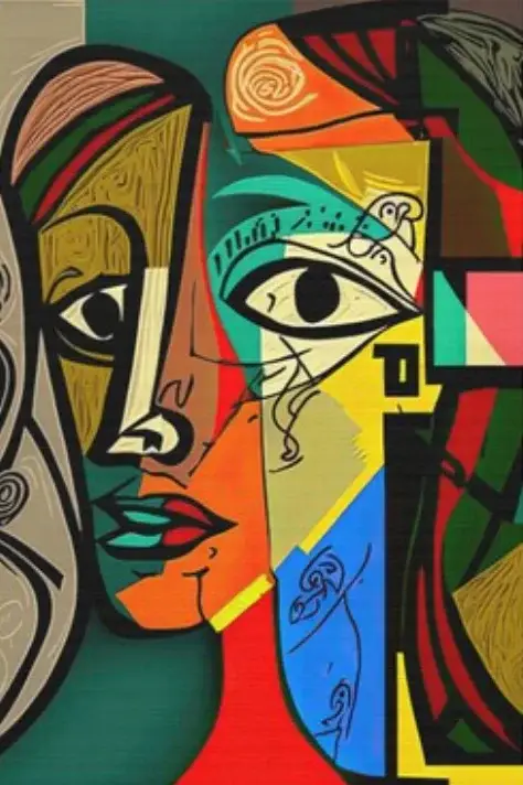 Soldes Abstract cubist painting picasso style for wall decoration