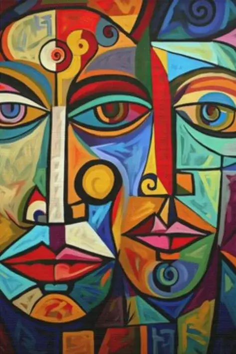 Abstract cubist painting picasso style character head wall decoration Must-Have
