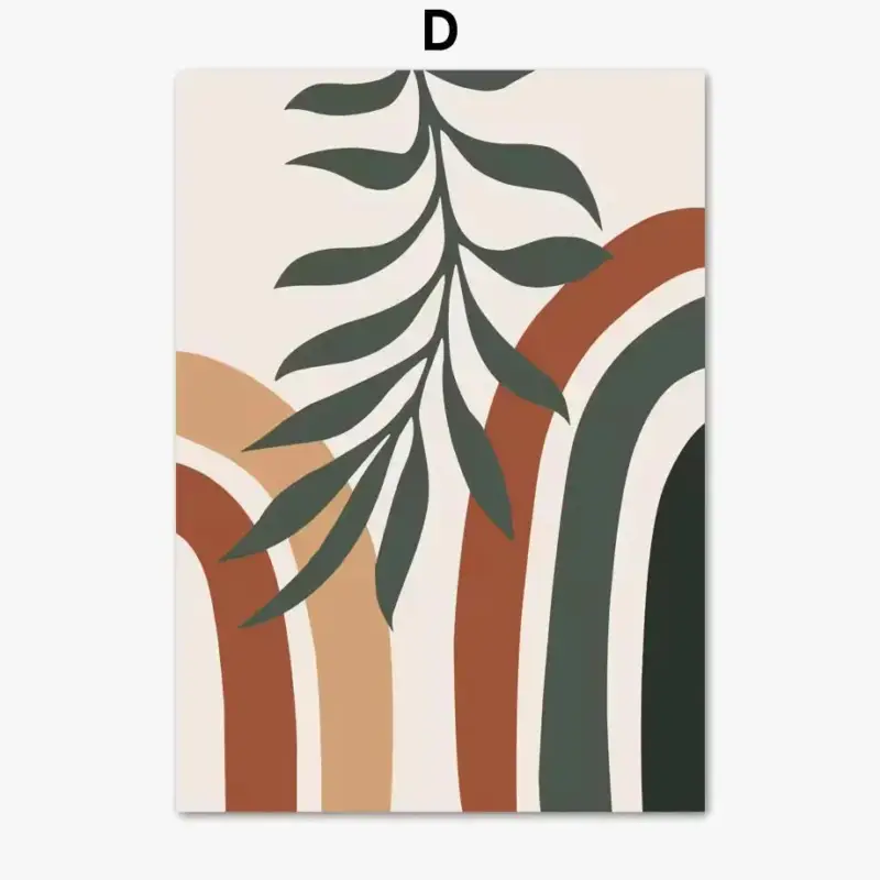 Abstract boho leaves sun wall art print Meilleur Choix