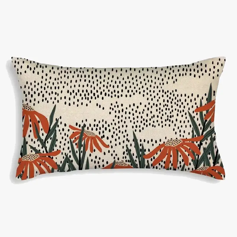 Promotion Decorative cushion cover with sunflower leaf pattern