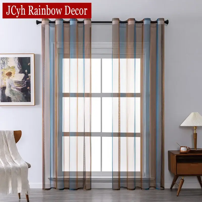 Modern embroidered tulle sheer curtain for living room and bedroom Meilleur Choix