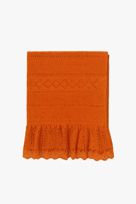 Prix Cassé Vintage jacquard tablecloth with lace trim nordic style