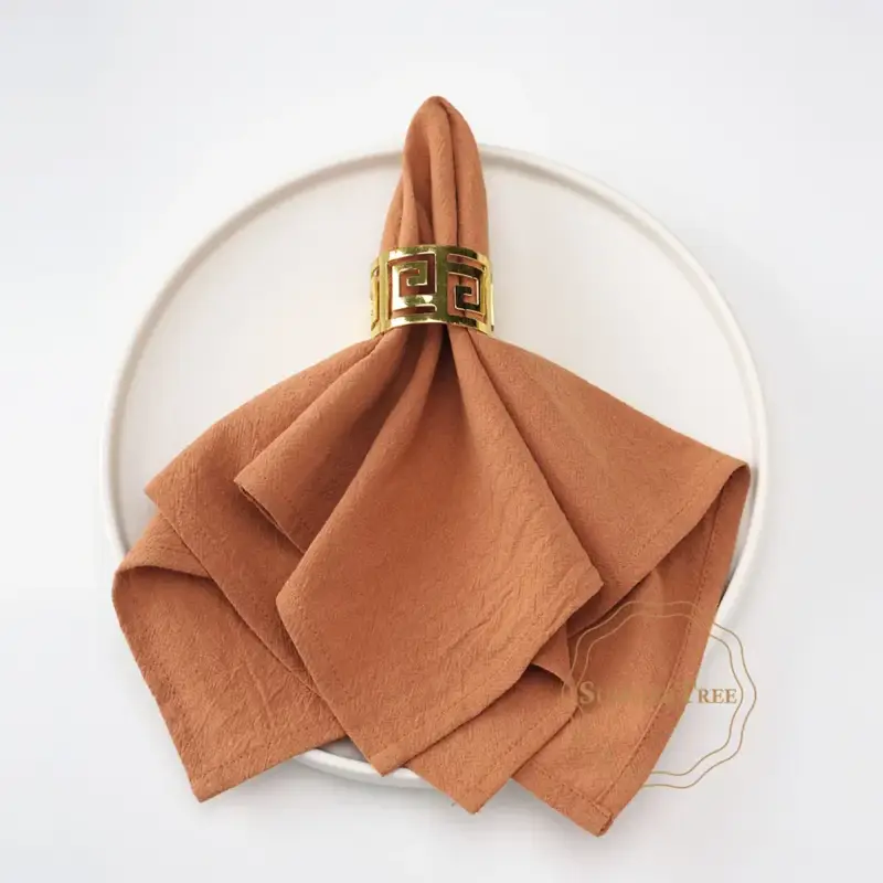 Promotion Washed cotton vintage-style napkin with fringes