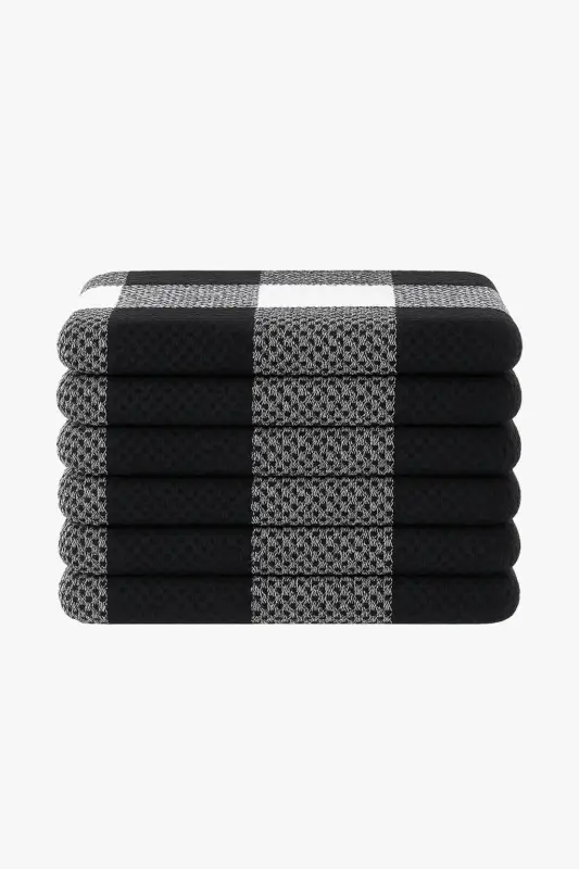 Soft absorbent waffle check kitchen towel Prix Cassé