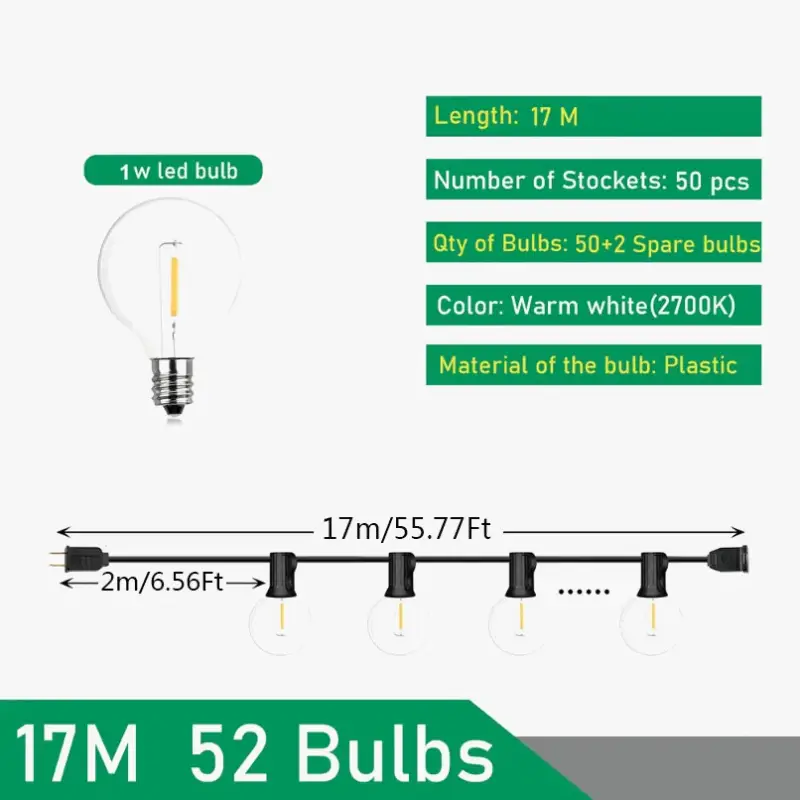 Outdoor led string lights with decorative globe bulbs for garden or... Commander Maintenant