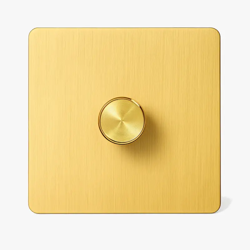 Commander Maintenant Brushed gold steel dimmer with rounded edges