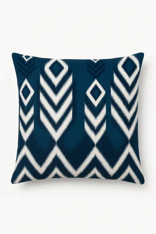 Authentique Dark blue geometric cushion cover for interior decor