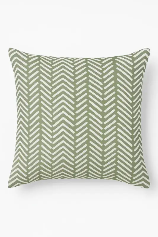 Green geometric cushion cover for sofa decor Certifié