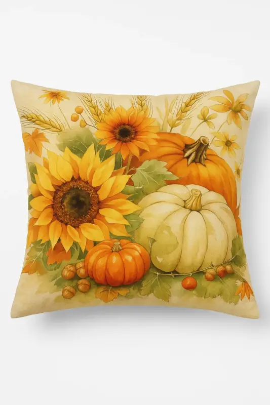 Vente Flash Decorative cushion cover squirrel and pumpkin autumn